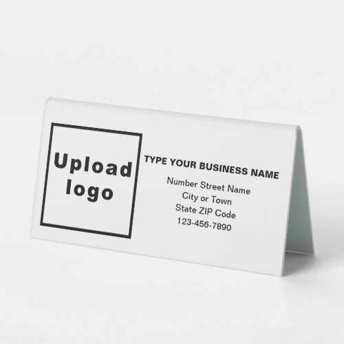 Business Brand on White Small Table Sign