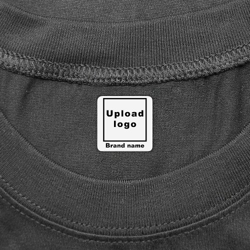 Business Brand on White Square Clothing Label