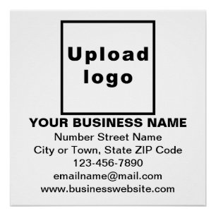 Business Brand on White Square Glossy Poster