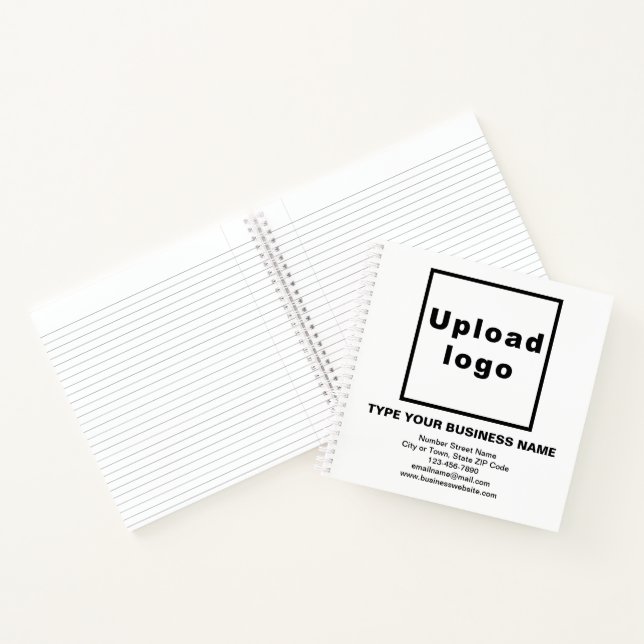 Business Brand on White Square Spiral Notebook (Inside)