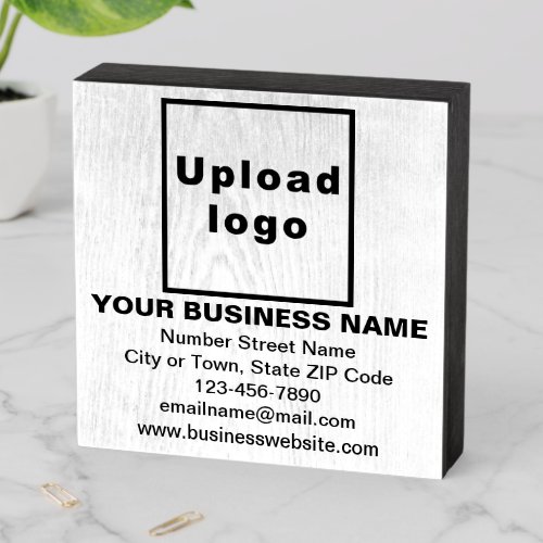 Business Brand on White Square Wood Box Sign