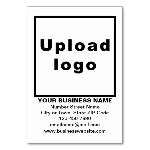 Business Brand on White Table Card