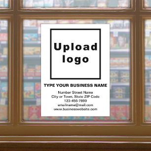 Business Brand on White Window Cling