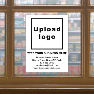 Business Brand on White Window Cling