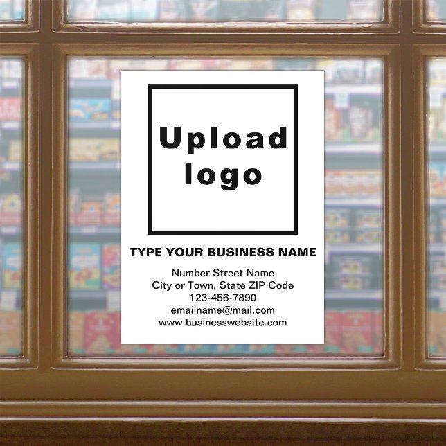 Business Brand on White Window Cling (Build brand name awareness. Your business brand on white window cling.)