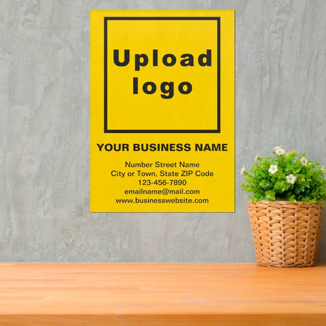 Business Brand on Yellow Acrylic Print (Yellow acrylic print with your business brand)