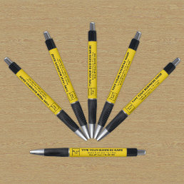 Business Brand on Yellow Barrel of Pen
