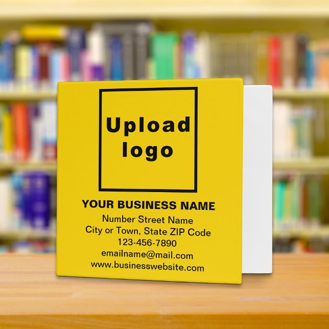 Business Brand on Yellow Binder (Build brand name awareness. Your business brand on yellow binder.)