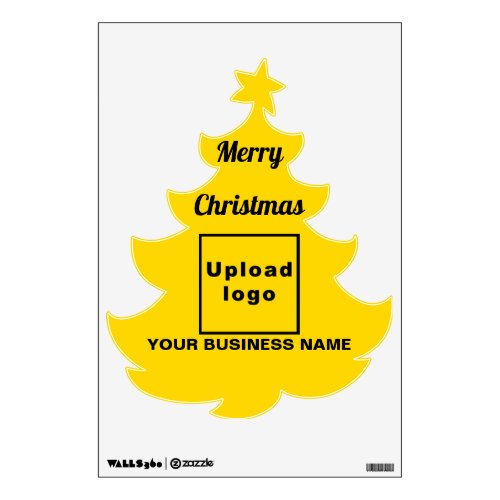 Business Brand on Yellow Christmas Tree Wall Decal