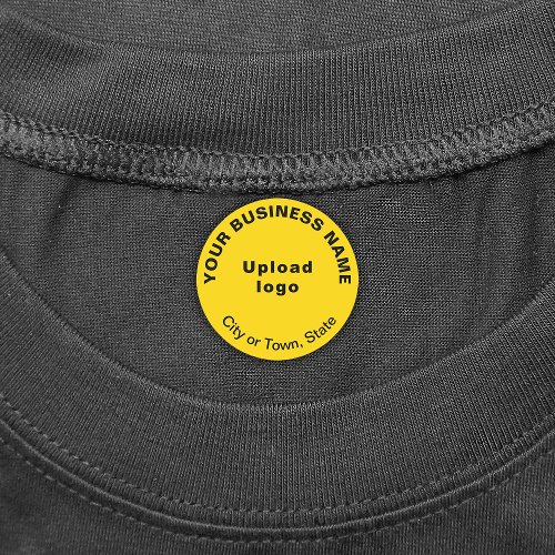 Business Brand on Yellow Circle Iron On Label