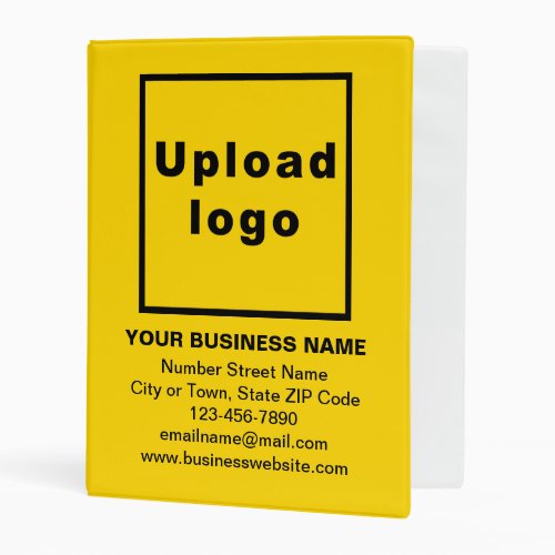 Business Brand on Yellow Cover of Mini Binder