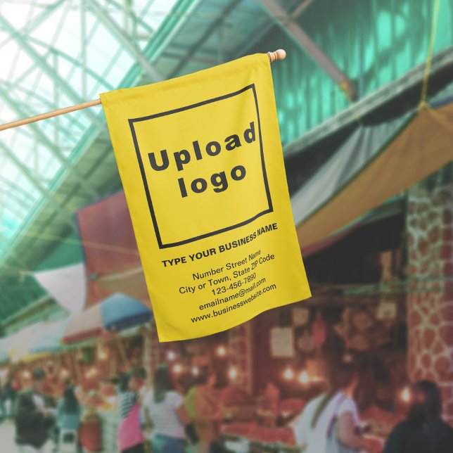 Business Brand on Yellow Flag (Business brand on yellow flag. Signage to advertise your business or to promote your brand.)