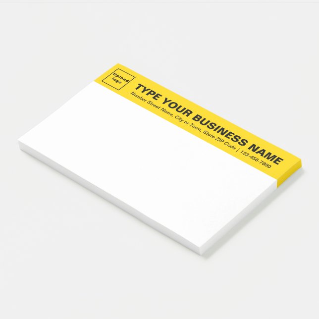 Business Brand on Yellow Heading of Large Post-it Notes (Angled)