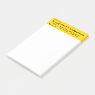 Business Brand on Yellow Heading of Long Post-it Notes