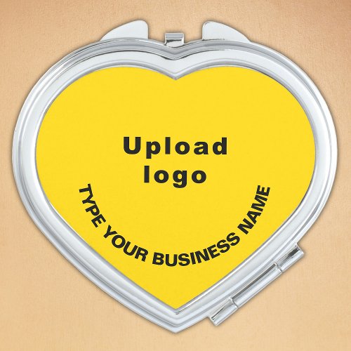 Business Brand on Yellow Heart Compact Mirror