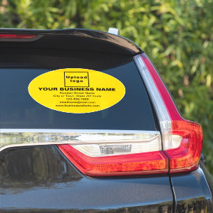 Business Brand on Yellow Large Oval Vinyl Sticker