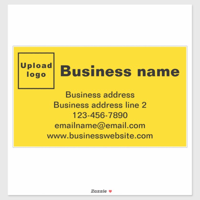 Business Brand on Yellow Large Rectangle Vinyl Sticker (Sheet)