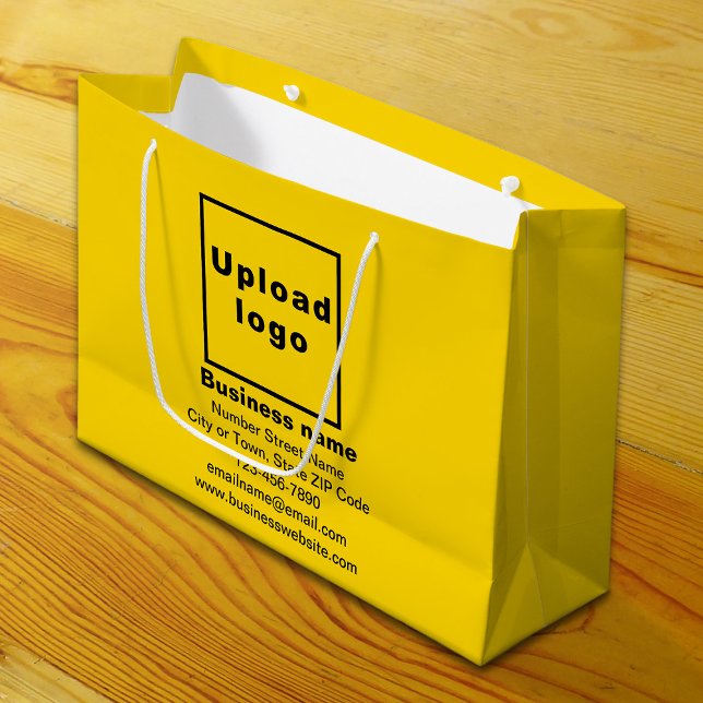 Business Brand on Yellow Large Size Gift Bag (Build brand name awareness. Your business brand on yellow large gift bag.)