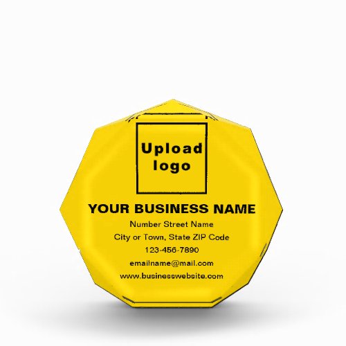 Business Brand on Yellow Octagon Shape Photo Block