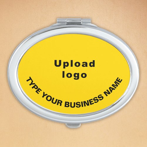 Business Brand on Yellow Oval Compact Mirror