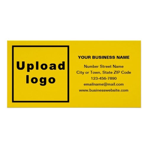 Business Brand on Yellow Rectangle Glossy Poster