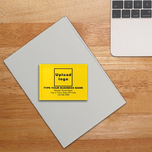 Business Brand on Yellow Rectangle Paperweight