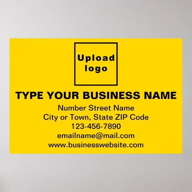 Business Brand on Yellow Rectangle Poster (Front)
