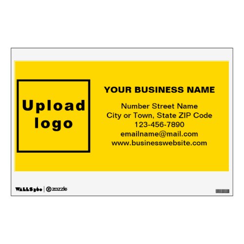 Business Brand on Yellow Rectangle Wall Decal