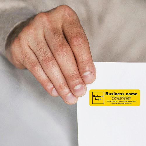 Business Brand on Yellow Return Address Label