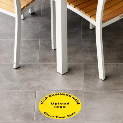 Business Brand on Yellow Round Floor Decal