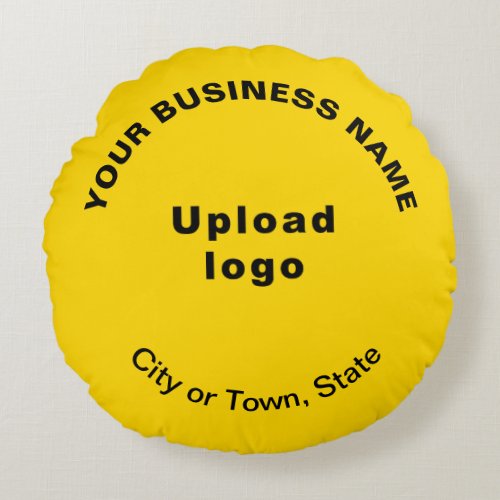 Business Brand on Yellow Round Throw Pillow