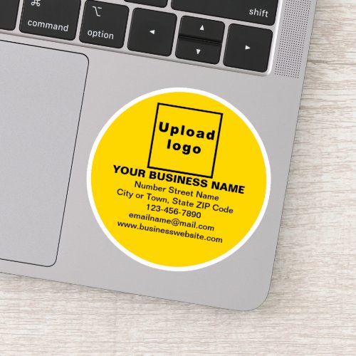 Business Brand on Yellow Round Vinyl Sticker