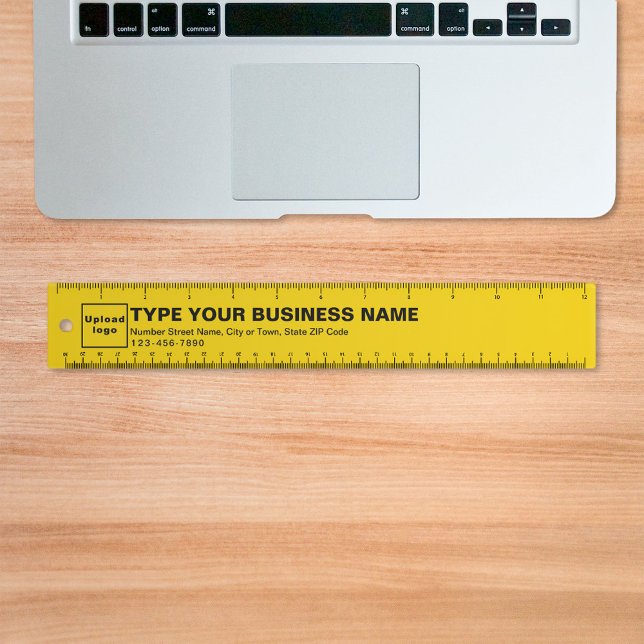 Business Brand on Yellow Ruler (Yellow ruler with your business brand.)