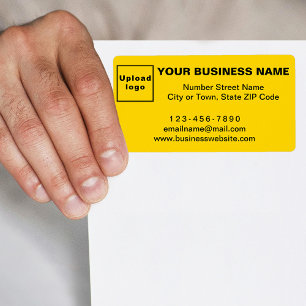Business Brand on Yellow Shipping Label