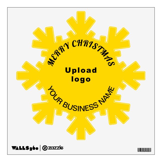 Business Brand on Yellow Snowflake Wall Decal (Front)