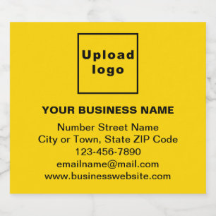 Business Brand on Yellow Sparkling Wine Bottle Lab Label