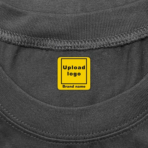 Business Brand on Yellow Square Clothing Label