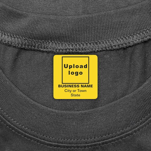 Business Brand on Yellow Square Iron On Label