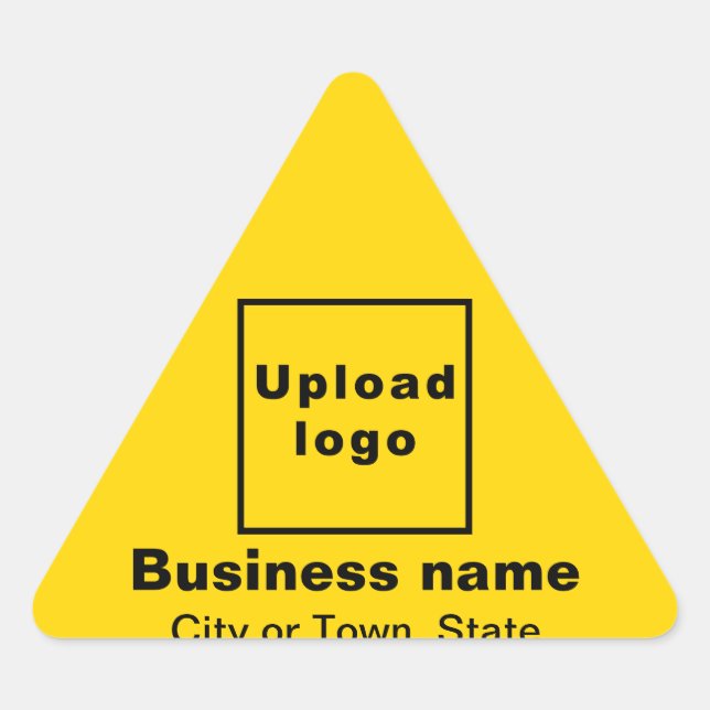 Business Brand on Yellow Triangle Sticker (Front)