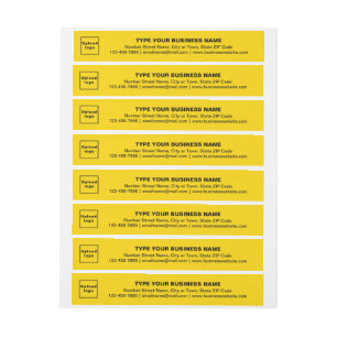 Business Brand on Yellow Wrap Around Address Label