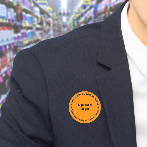 Business Brand Orange Round Shape Name Tag