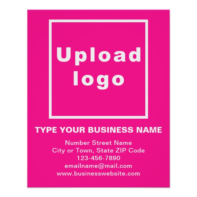 Business Brand Pink Glossy Poster (Front)