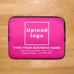 Business Brand Pink Laptop Sleeve<br><div class="desc">Customizable laptop sleeve that you use to build brand name awareness. Contents are your business logo, business or company name, address and phone number. Design is white texts on pink background. Please check the appearance after uploading logo and typing texts. If the appearance is pleasing to you, you can place...</div>