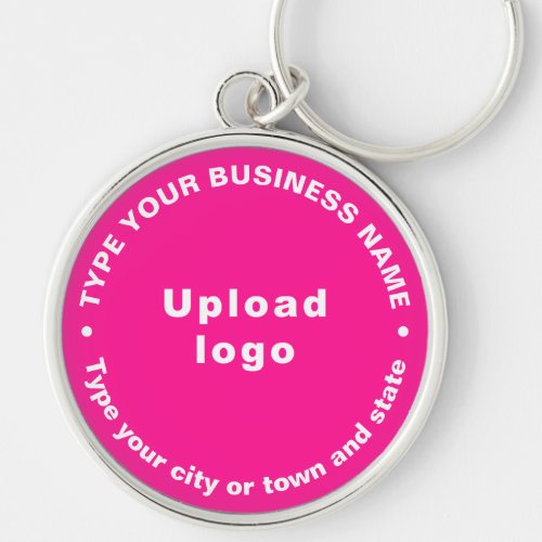Business Brand Pink Round Premium Keychain