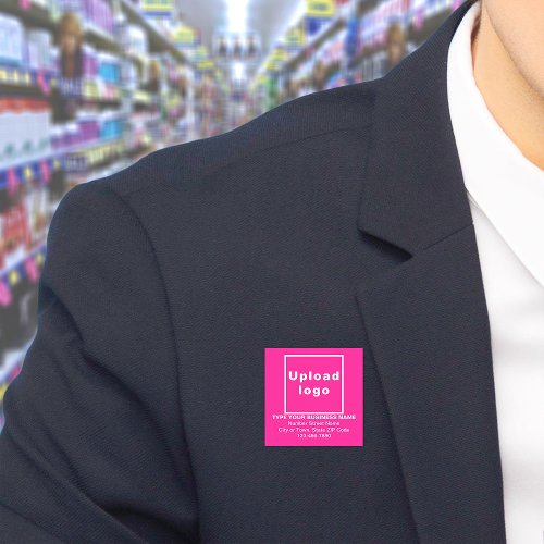 Business Brand Pink Square Name Tag