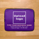 Business Brand Purple Laptop Sleeve<br><div class="desc">Customizable laptop sleeve that you use to build brand name awareness. Contents are your business logo, business or company name, address and phone number. Design is pink and white texts on purple background. Please check the appearance after uploading logo and typing texts. If the appearance is pleasing to you, you...</div>