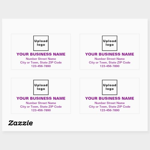 Business Brand Purple Minimal Texts on White Rectangular Sticker