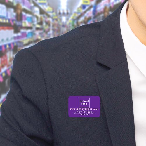 Business Brand Purple Rectangle Name Tag