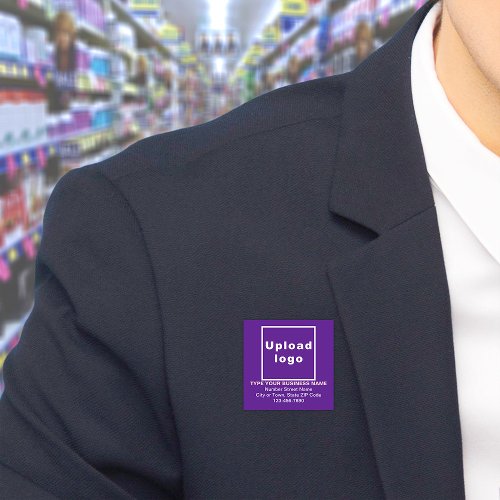 Business Brand Purple Square Name Tag