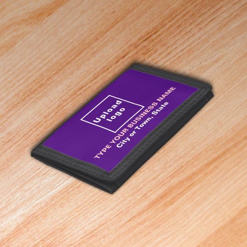 Business Brand Purple Trifold Nylon Wallet